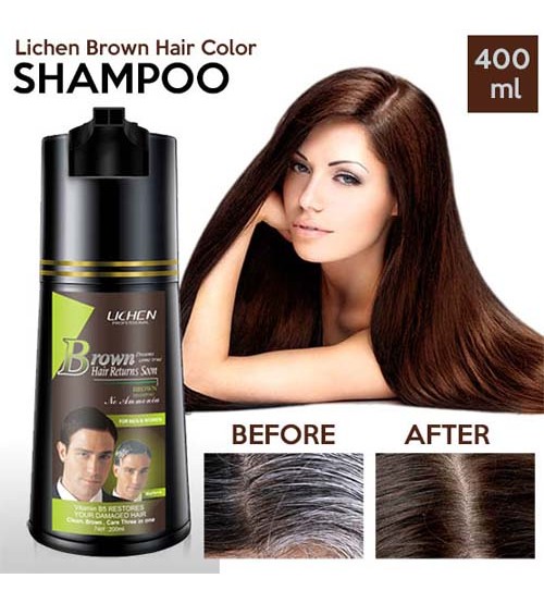 Lichen Brown Hair Color Shampoo 400ml